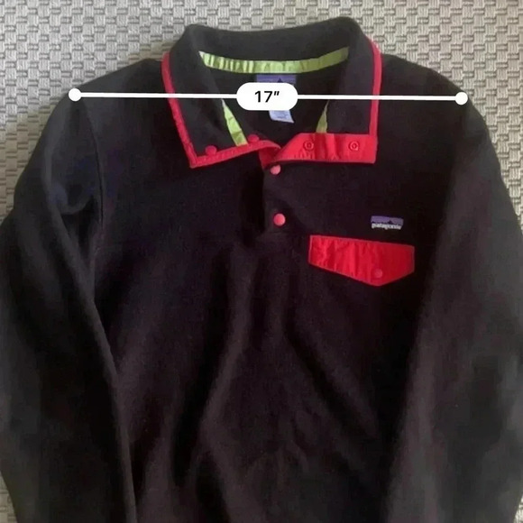 Patagonia Synchilla® Snap-T® Fleece Pullover - Black and Red - Size M - Picture 12 of 13